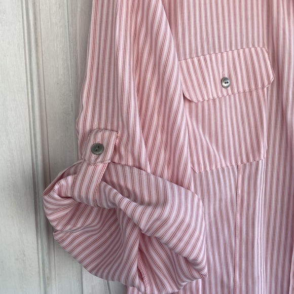 Croft&Barrow pink and white striped top - Picture 4 of 5